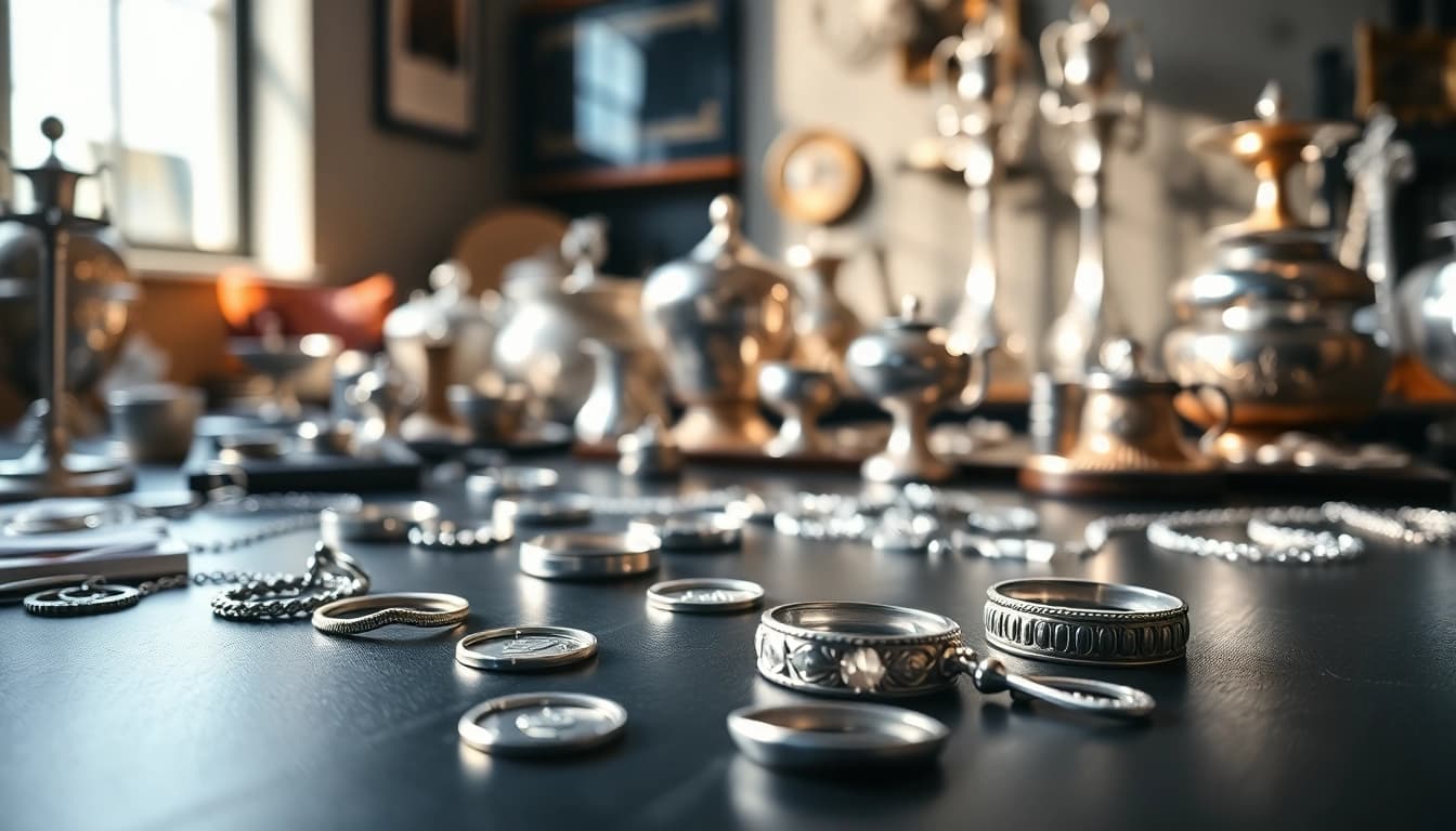 Valutazione accurata di compro argento attraverso gioielli e monete d'argento.