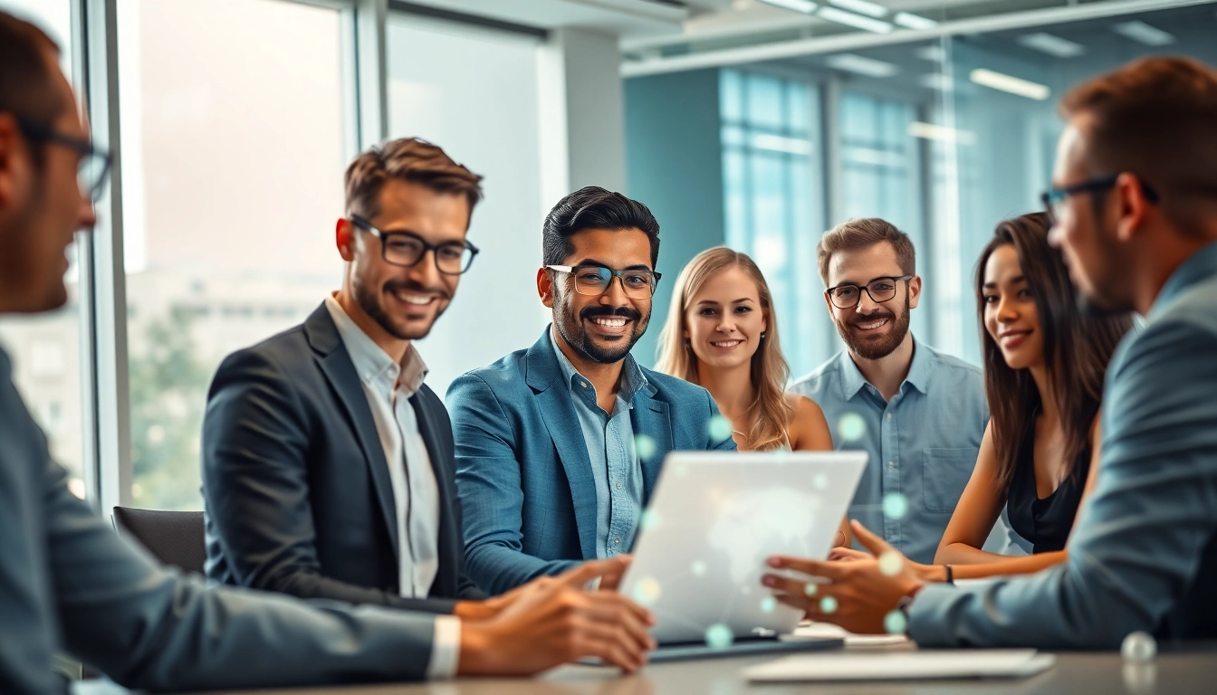 AI Employee collaborating with a diverse team in a modern office setting.